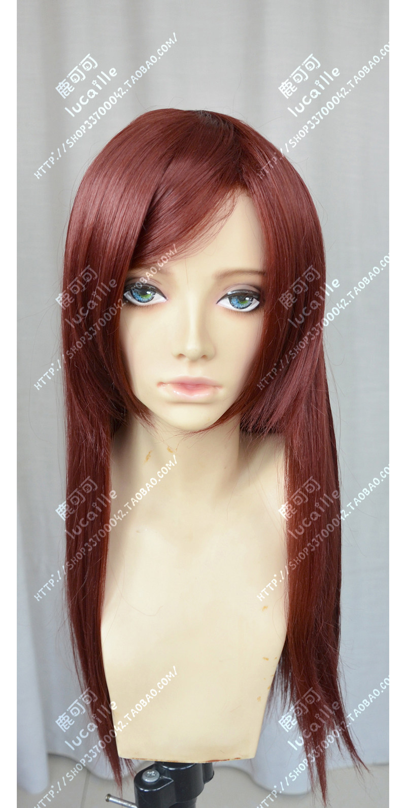 ZYR守望先锋DVA红棕60cm中长发cos女仆lolia日常原宿cosplay假发