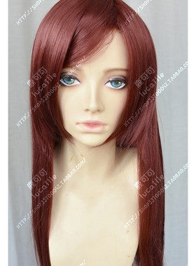 ZYR守望先锋DVA红棕60cm中长发cos女仆lolia日常原宿cosplay假发