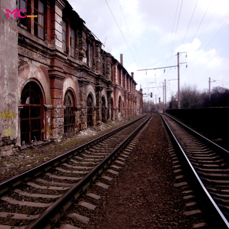 mycolor8 PS 婚 影楼摄影背景 建筑 火车轨道 喷绘专用大图14-385