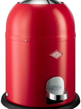 100%德国代购进口Wesco威士克骑士不锈钢脚踏式圆柱形垃圾桶9L