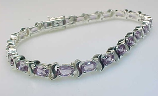 美国进口泰国制造紫水晶 925银女士手链que