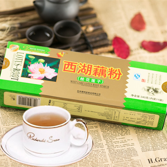 【 唐纳兹】杭州特产西湖藕粉桂花莲子条装340g盒批发团购送礼品
