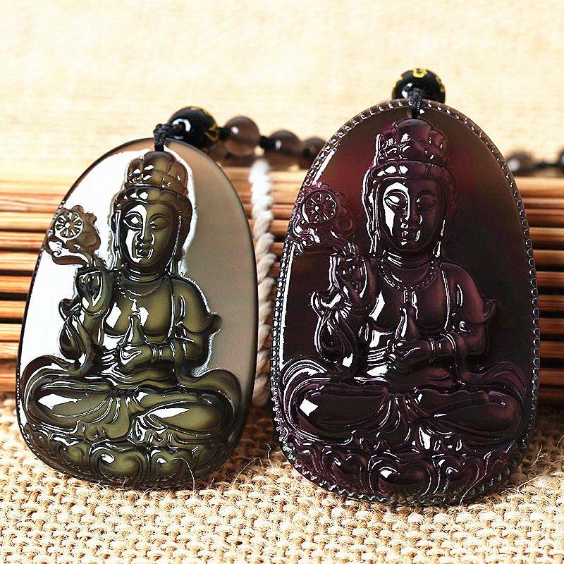 2026年天然冰种彩虹眼黑曜石大势至菩萨生肖马本命佛守护神吊坠,饰品/流行首饰/时尚饰品新,项坠/吊坠,淘宝优惠券,粉丝福利购,淘宝优惠卷