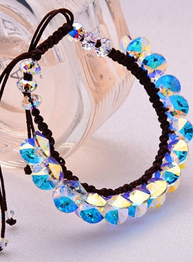 闪亮华丽风礼物蓝色水晶手链