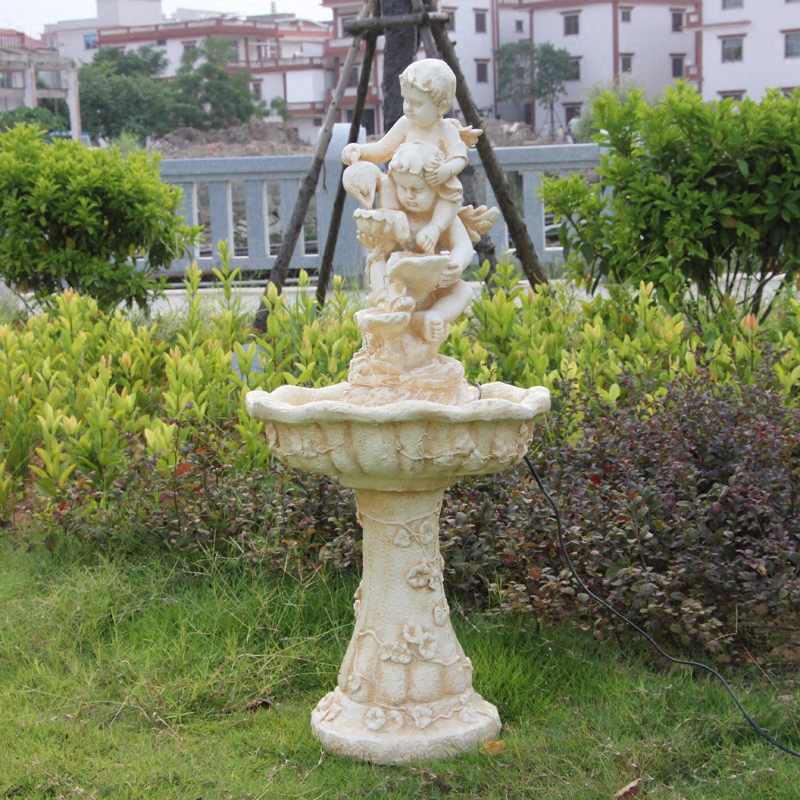 欧式人物流水喷泉婚礼装饰客厅天使雕塑落地鱼池庭院创意水景摆件