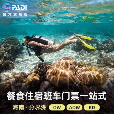 海南陵水分界洲岛PADI潜水考证海南旅游夜潜自由潜美人鱼EFR救援