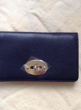 牛皮椭圆搭扣长款钱包