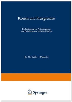 【预售】Kosten Und Preisgrenzen: Die Bestimmung Von Pr...