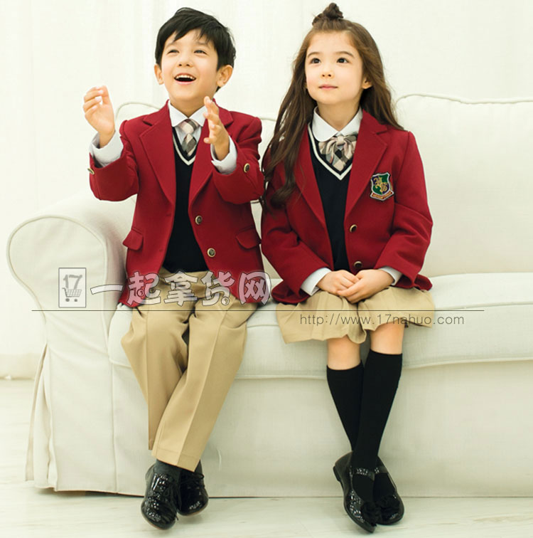 定制高档中小学生班服校服幼儿园园服英伦学院风西服套装春秋冬装