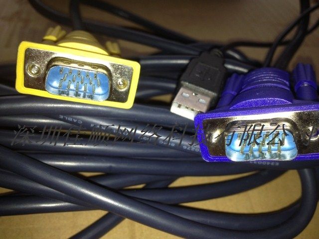 蓝宝 海硕 睿讯 秦安 海康 kvm线 1.8米 3米 5米 usb线