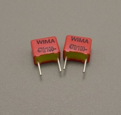 100只=85元 470pF100V 威马WIMA FKP2系列 471/n47铜脚薄膜电容器