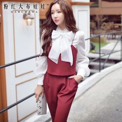 Suits girls pink dolls in the autumn 2015 temperament female Korean women temperament slim OL fashion autumn package