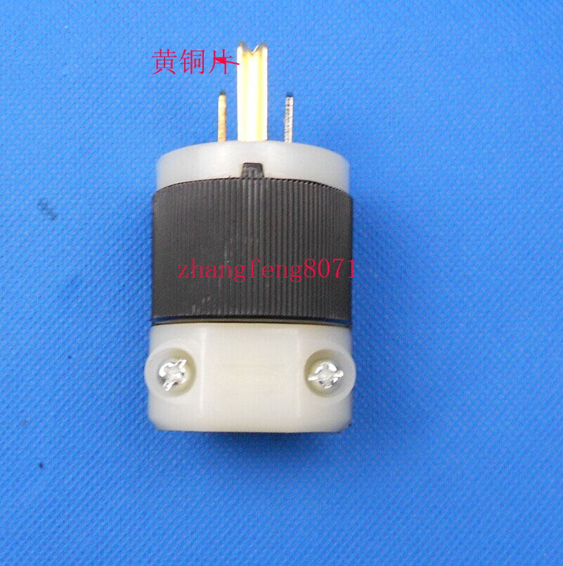 冲皇冠 台湾产美国(荷宝) 8215C型美标电源插头/头插 黄铜接触片