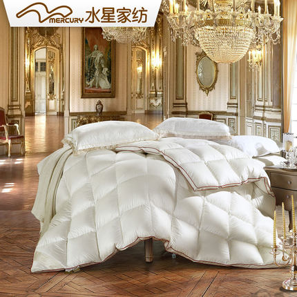 水星家纺 超柔贵妃羽绒被 90%白鸭绒加厚保暖冬被子床上用品
