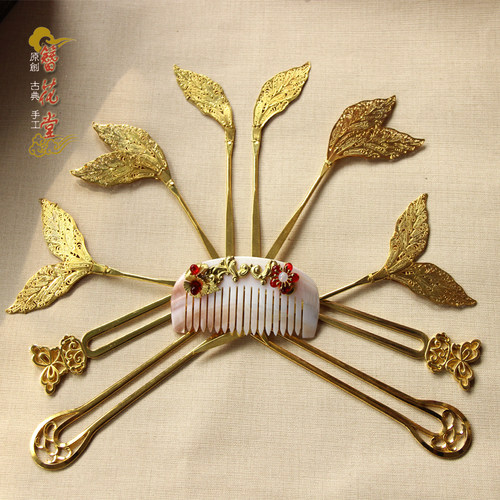 供养人手工发饰汉服古装唐风