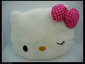 日本SANRIO HELLO KITTY凯蒂猫 毛绒公仔 蝴蝶结抱枕毛绒玩具