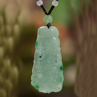 遇百财玉项坠玉白菜挂件A货翡翠玉财富吊坠bei 钰达翡翠白菜吊坠