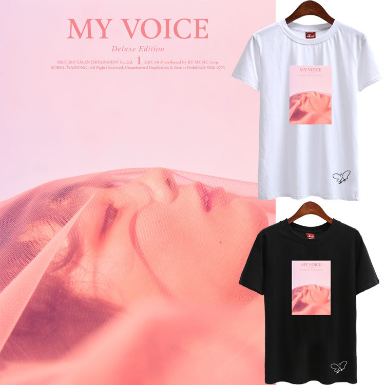 少女时代金泰妍MY VOICE封面签名周边同款男女夏短袖T恤应援衣服|msdalam kategori Pakaian Lelaki, baju-T - dari Buy2taobao.com untuk memberikan perkhidmatan ejen Taobao profesional membeli