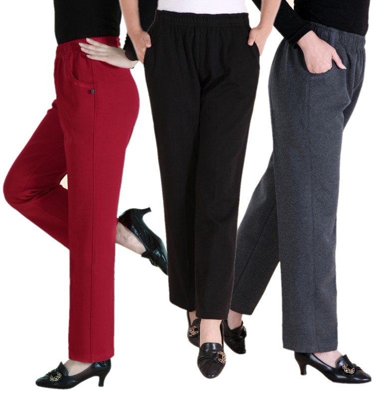 鲁晶珑女士春秋款纯棉加大休闲裤