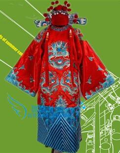 戏曲戏剧服装蟒袍状元服凤冠霞帔大红龙袍缎团龙蟒男蟒财神服特价