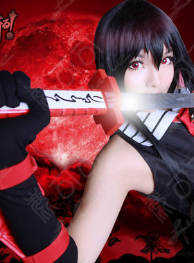赤瞳斩赤红之瞳黑一米长直发cosplay假发女cos日常全头套M字刘海