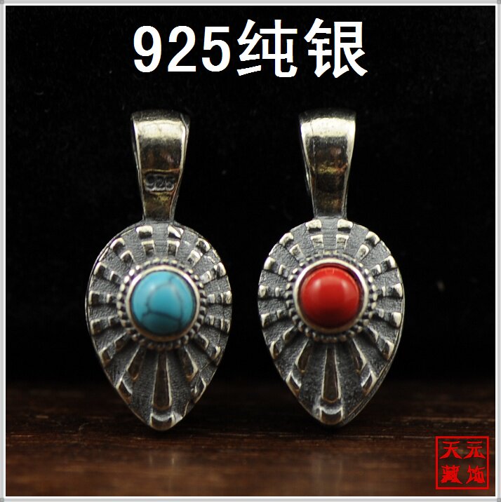 SS1【925纯银】镶嵌做旧款 卡子 记数夹 菩提DIY佛珠菩提配件配饰
