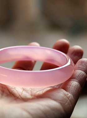 天下粉紫芙蓉翡翠招桃花玉髓手镯