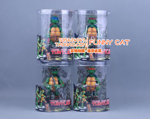 NECA忍者神龟模型玩具 电影6寸彩色桶装摆件 可动手办全4款