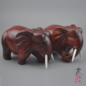 大象居家装饰招财保平安缅甸红木