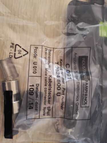 安费诺Amphenol C091 T 3524 800 U 8芯 公针插头T3524800U卡扣式