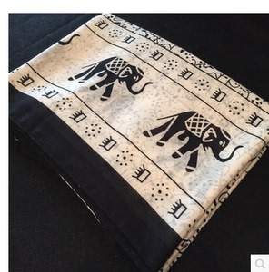 包邮 明星许晴同款围巾棉麻大象双面透印超大防晒空调夏披肩韩版