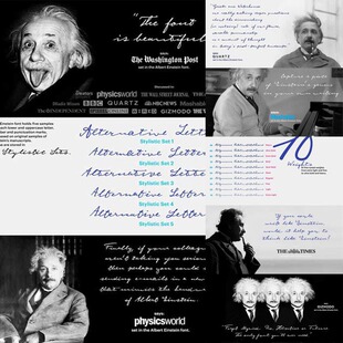 PS平面设计素材 爱因斯坦手写英文字体笔迹Albert Einstein