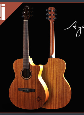 Ayers 爱乐诗 O-03C 桃花心木手工全单民谣木吉他 清仓特价