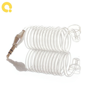 海外行动高笑天同款 单边透明真空螺旋弹簧伸缩空气导管防辐射耳机