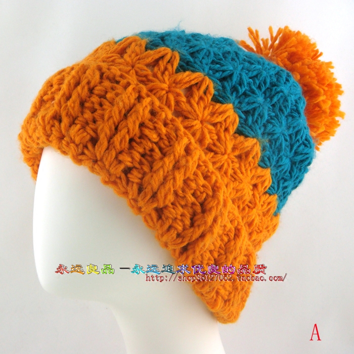 针织毛线帽子特价 韩版 糖果色 可爱百搭 秋冬季 女士菠萝毛球帽