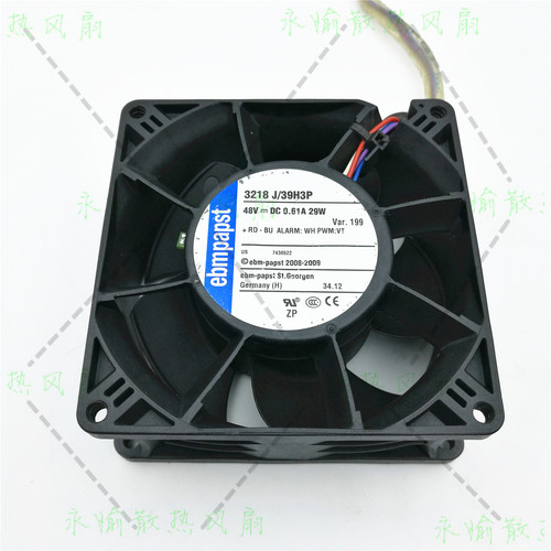 德国 ebmpapst 3218J/39H3P 48V 0.61A 29W 9038 交换机 散热风扇