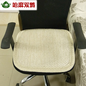 哈麻双鹤纯亚麻坐垫 机织加厚亚麻沙发垫椅垫汽车坐垫