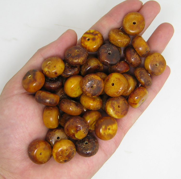 特价 天然老蜜蜡琥珀原矿原石挂隔珠diy算盘珠手串手链项链男女款