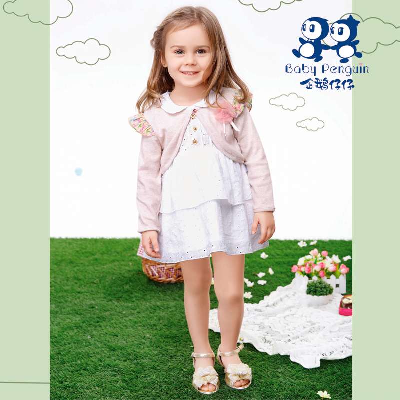 Penguin Zai Zai 2015 Summer wear new pattern girl Vest skirt Shawl Two piece set Dress baby pure cotton Princess Dressin the Children/Baby/Family fitted , Set  category - from Buy2taobao.com to provide professional Taobao agent buy service