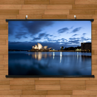 澳洲悉尼歌剧院城市夜景唯美海报挂画有框画世界风景玄关装饰画