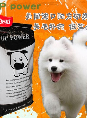 萨摩耶泰迪贵宾博美金毛成犬幼犬pup power狗粮犬主10KG包邮20斤