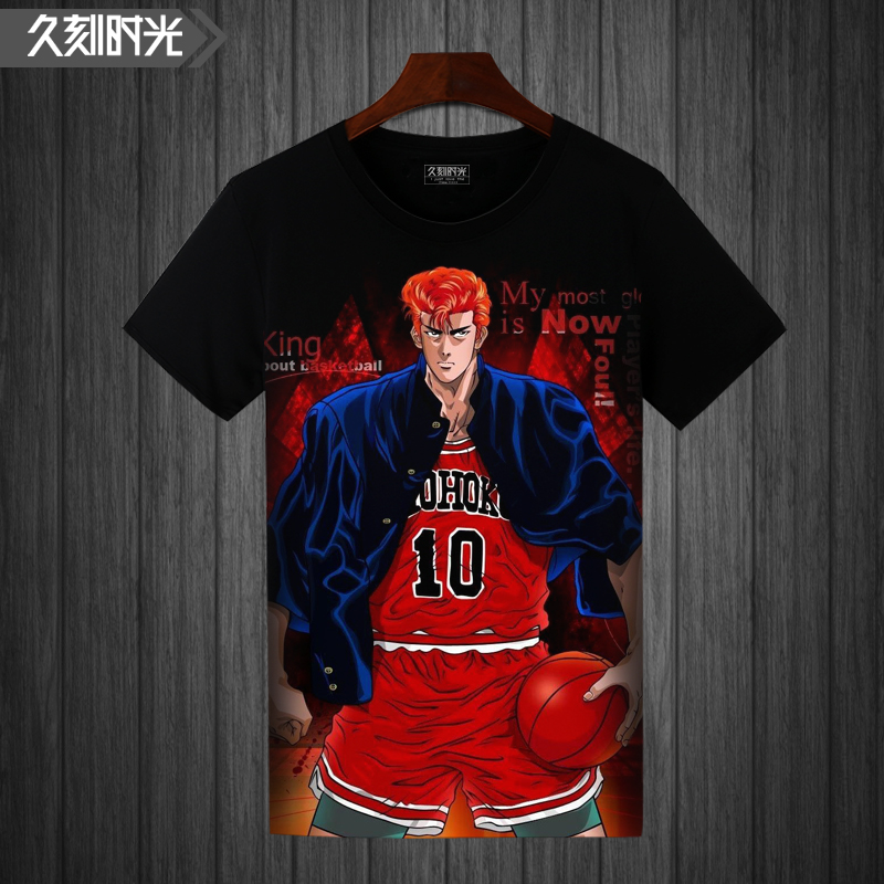 灌篮樱木T恤男动漫流川枫高手冰丝篮球青少年运动学生装大码定制