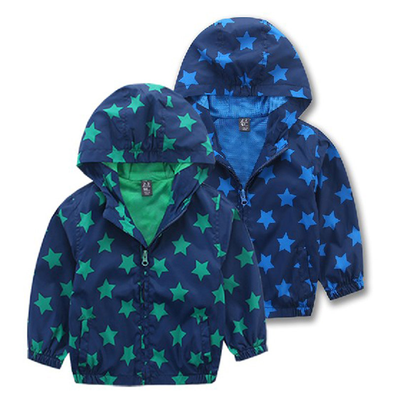 男童百搭外套 2022春装新款童装 儿童网格内衬带帽冲锋衣宝宝上衣