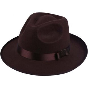 上海滩礼帽男 秋冬帽子爵士帽英伦复古表演遮阳帽 毡帽绅士帽舞台