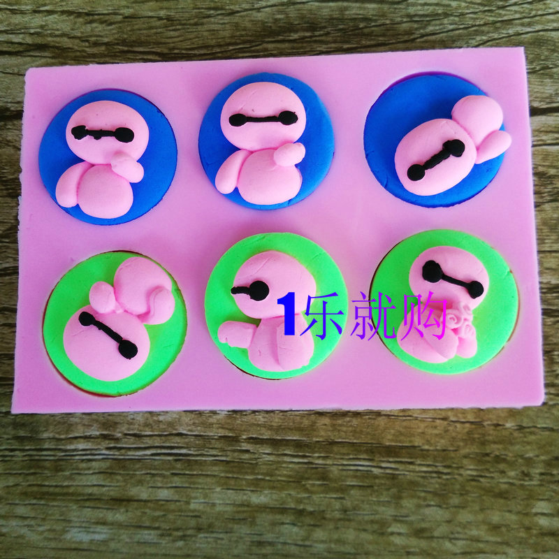 翻糖蛋糕饼干模具 巧克力硅胶超能陆战队大白模具卡通装饰模具