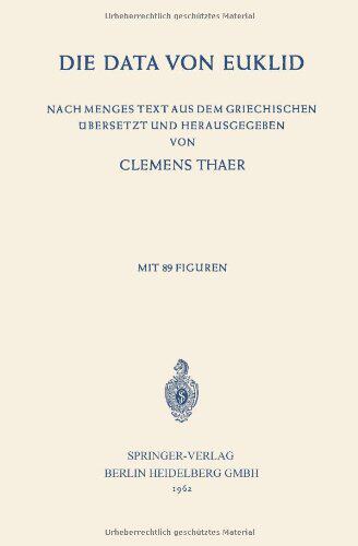 【预订】Die Data Von Euklid: Nach Menges Tex...
