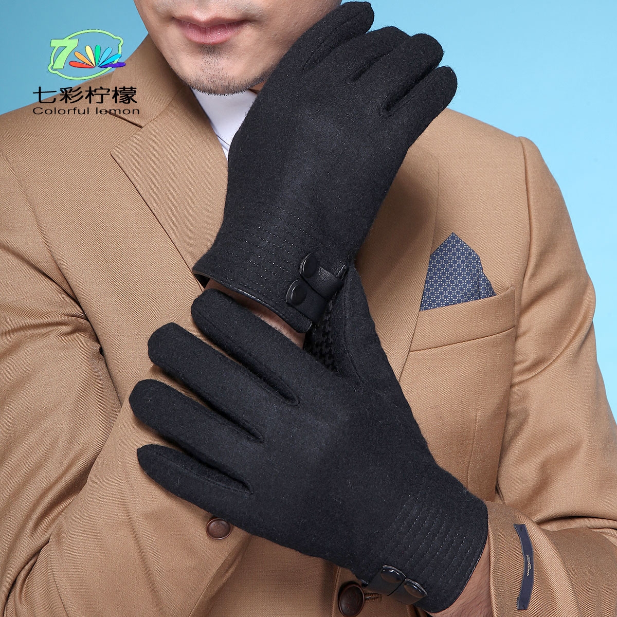 Gants pour homme      en Laine Cachemire - Ref 2782687 Image 5