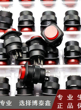带灯无锁自复位按钮开关R16-504BD 柜形16MM 3A250V红色 5个