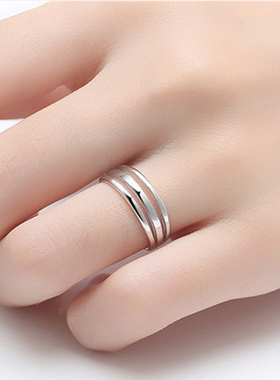 纯银关节三层礼物戒指太阳同款