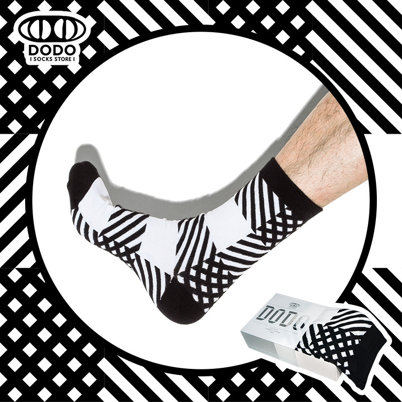 dodo socks store 时尚运动短袜 黑白斜纹复古西太后设计 男女款|ruв категории Нижнее белье, носки/рейтузы/чулки/Красивая ножка носки - от Buy2taobao.com для оказания профессиональной услуги покупки агента Taobao